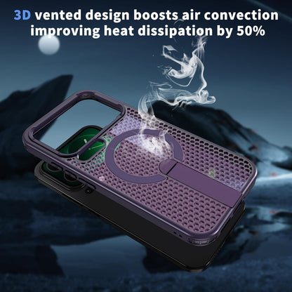 For Xiaomi 17 Pro Kalebol Honeycomb Cooling MagSafe Holder Phone Case - Purple - SYA003207911F