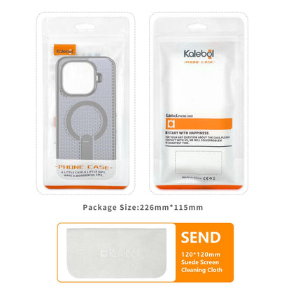For Redmi Note 15+ 5G Global 163.3mm Kalebol Honeycomb Cooling MagSafe Holder Phone Case - Black - SYA003207902A