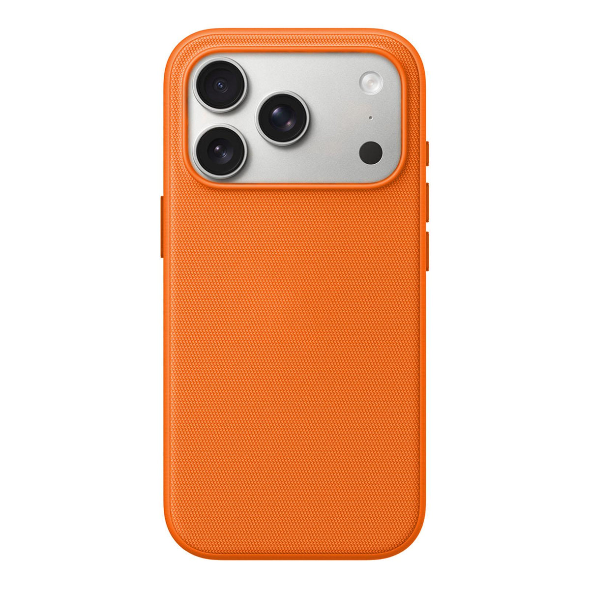 For iPhone 17 Official Tech Fabric Texture Side-Adhesive TPU Magnetic Phone Case with Camera Button - Orange - SYA003209503F