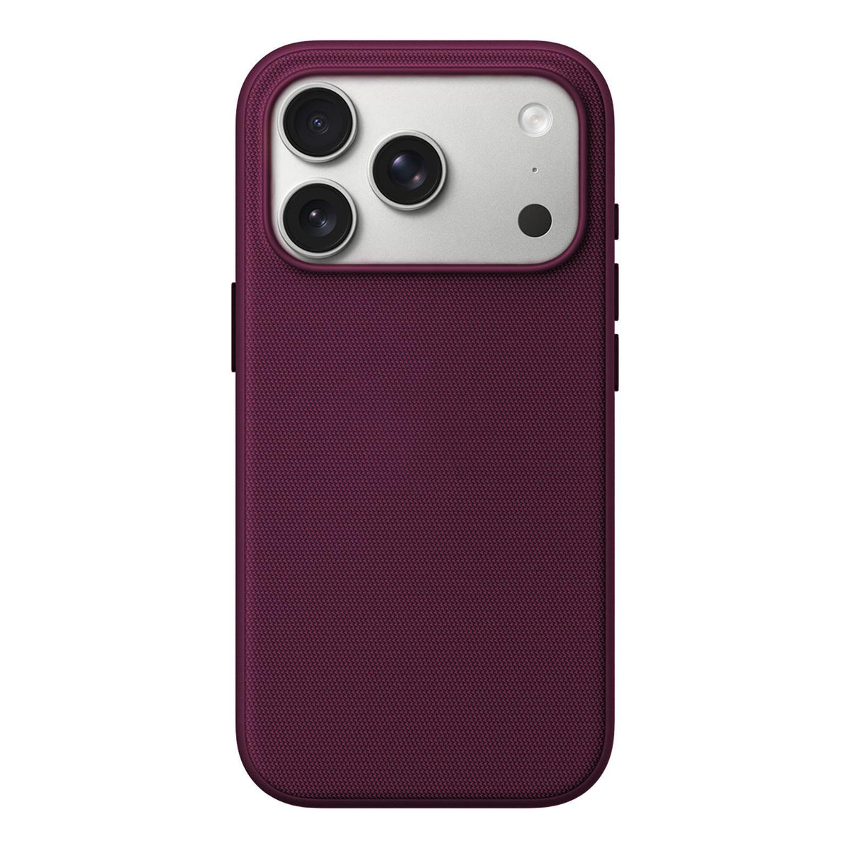 For iPhone 17 Official Tech Fabric Texture Side-Adhesive TPU Magnetic Phone Case with Camera Button - Cherry Red - SYA003209503H
