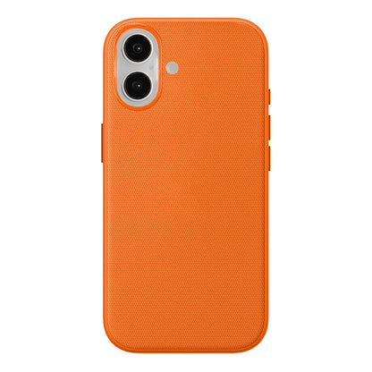 For iPhone 16 Pro Max Official Tech Fabric Texture Side-Adhesive TPU Magnetic Phone Case with Camera Button - Orange - SYA003209505F