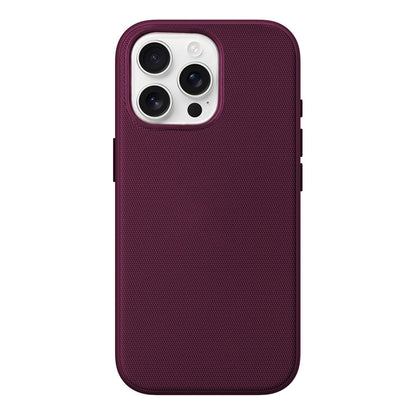 For iPhone 15 Pro Max Official Tech Fabric Texture Side-Adhesive TPU Magnetic Phone Case with Camera Button - Cherry Red - SYA003209508H