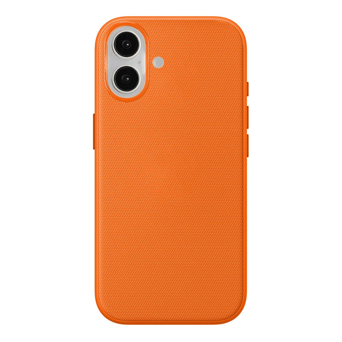 For iPhone 15 Pro Official Tech Fabric Texture Side-Adhesive TPU Magnetic Phone Case with Camera Button - Orange - SYA003209509F
