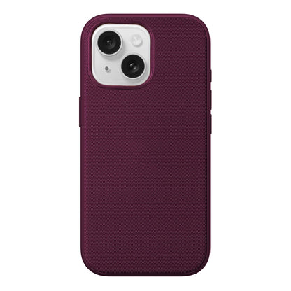 For iPhone 14 Pro Official Tech Fabric Texture Side-Adhesive TPU Magnetic Phone Case with Camera Button - Cherry Red - SYA003209512H