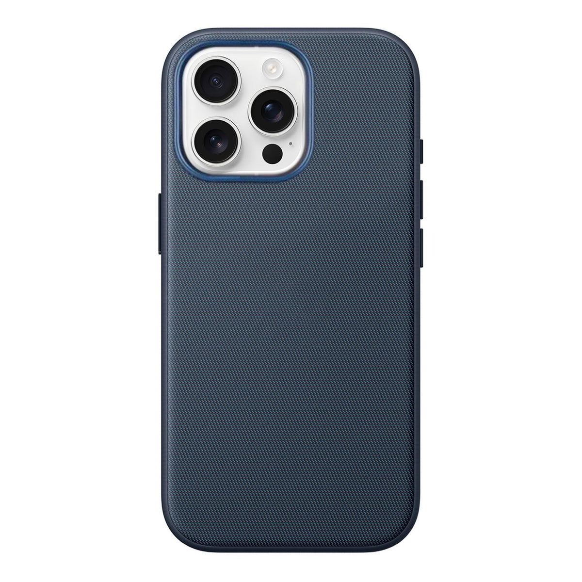 For iPhone 18 Pro Max Official Tech Fabric Texture Side-Adhesive TPU Magnetic Phone Case with Camera Button - Blue - SYA003209517C