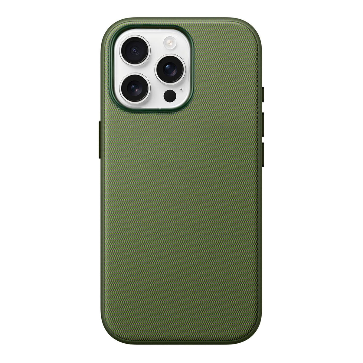 For iPhone 18 Pro Max Official Tech Fabric Texture Side-Adhesive TPU Magnetic Phone Case with Camera Button - Green - SYA003209517D