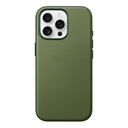 For iPhone 18 Pro Max Official Tech Fabric Texture Side-Adhesive TPU Magnetic Phone Case with Camera Button - Green - SYA003209517D