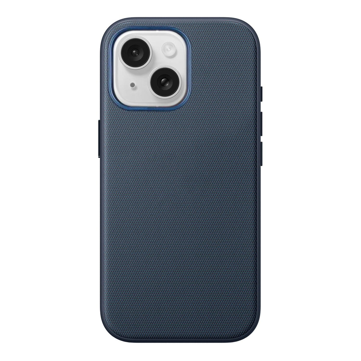 For iPhone 18 Pro Official Tech Fabric Texture Side-Adhesive TPU Magnetic Phone Case with Camera Button - Blue - SYA003209518C