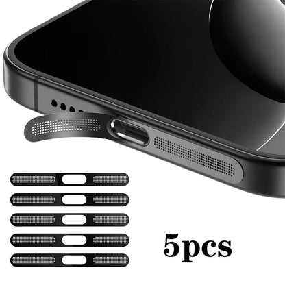 For iPhone 17 Pro Max 5pcs High-Density Metallic Integrated Speaker Dust Cover(Black)