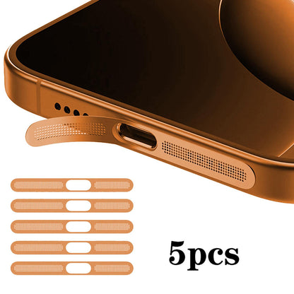 For iPhone 17 Pro Max 5pcs High-Density Metallic Integrated Speaker Dust Cover(Orange)