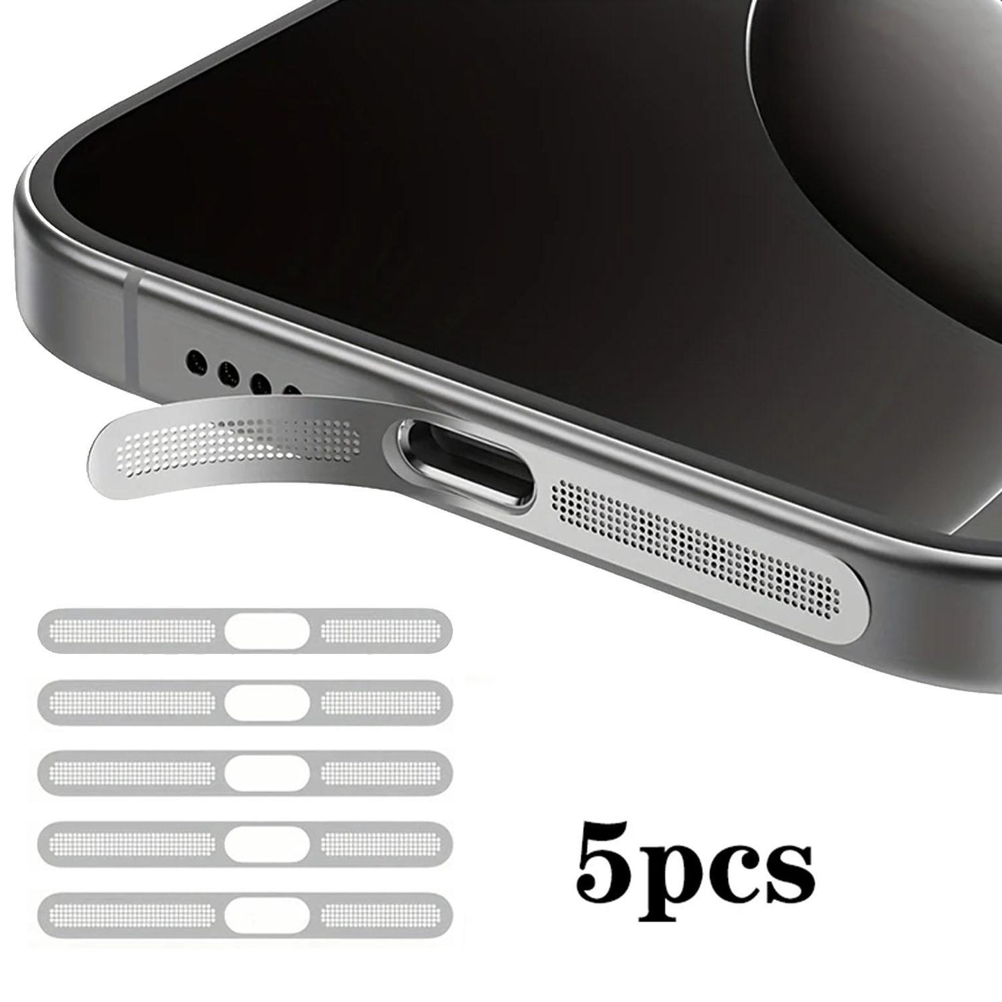 For iPhone Air 5pcs High-Density Metallic Integrated Speaker Dust Cover(Silver)
