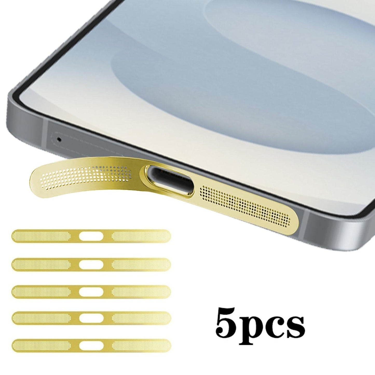For Samsung Galaxy S26 5G 5pcs High-Density Metallic Integrated Speaker Dust Cover(Gold)