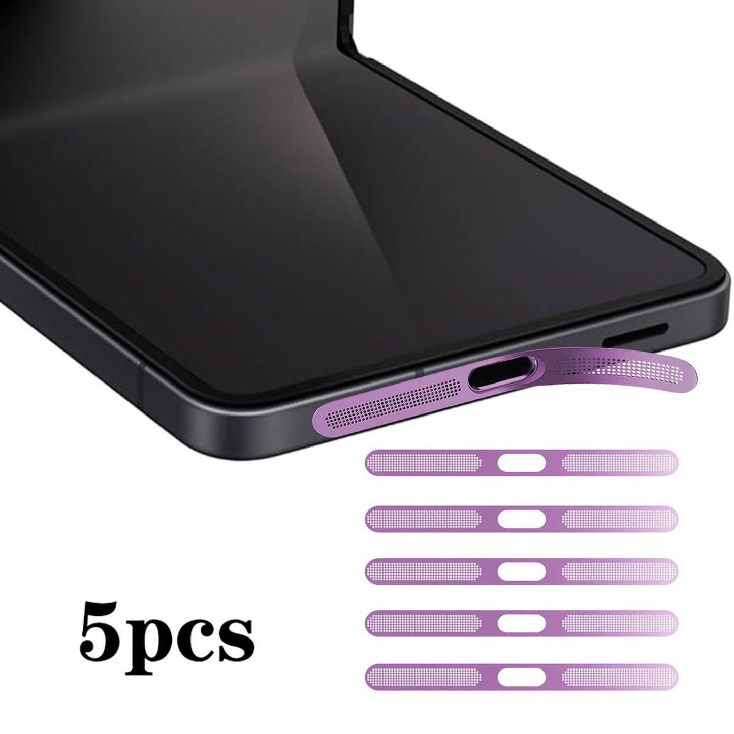 For Samsung Galaxy Z Flip7 5G 5pcs High-Density Metallic Integrated Speaker Dust Cover(Purple)