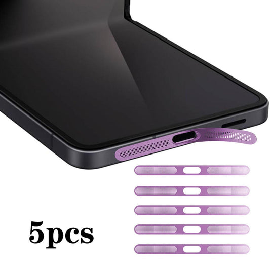 For Samsung Galaxy Z Flip7 5G 5pcs High-Density Metallic Integrated Speaker Dust Cover(Purple)