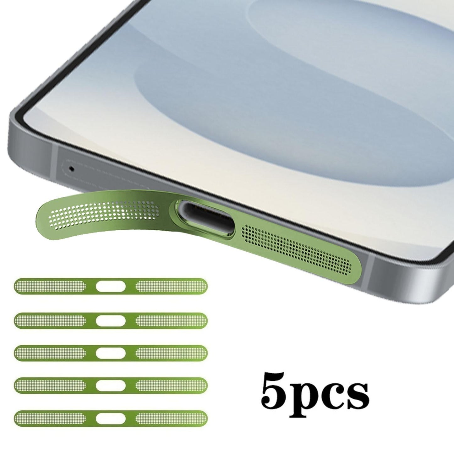 For Samsung Galaxy S25 5G 5pcs High-Density Metallic Integrated Speaker Dust Cover(Green)