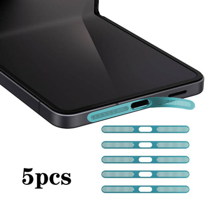 For Samsung Galaxy Z Flip6 5G 5pcs High-Density Metallic Integrated Speaker Dust Cover(Blue)