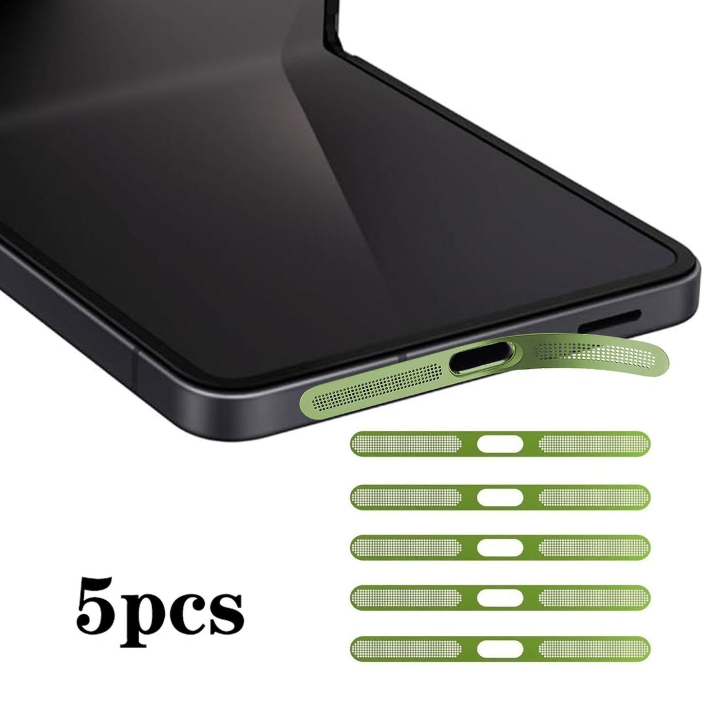 For Samsung Galaxy Z Flip6 5G 5pcs High-Density Metallic Integrated Speaker Dust Cover(Green)
