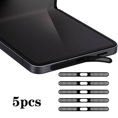 For Samsung Galaxy Z Flip7 5G 5pcs High-Density Metallic Integrated Speaker Dust Cover(Black)