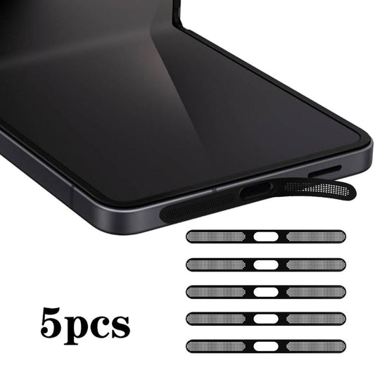 For Samsung Galaxy Z Flip7 5G 5pcs High-Density Metallic Integrated Speaker Dust Cover(Black)