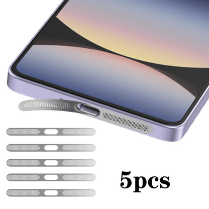 For Redmi Note15 Pro+ 5pcs High-Density Metallic Integrated Speaker Dust Cover(Silver)