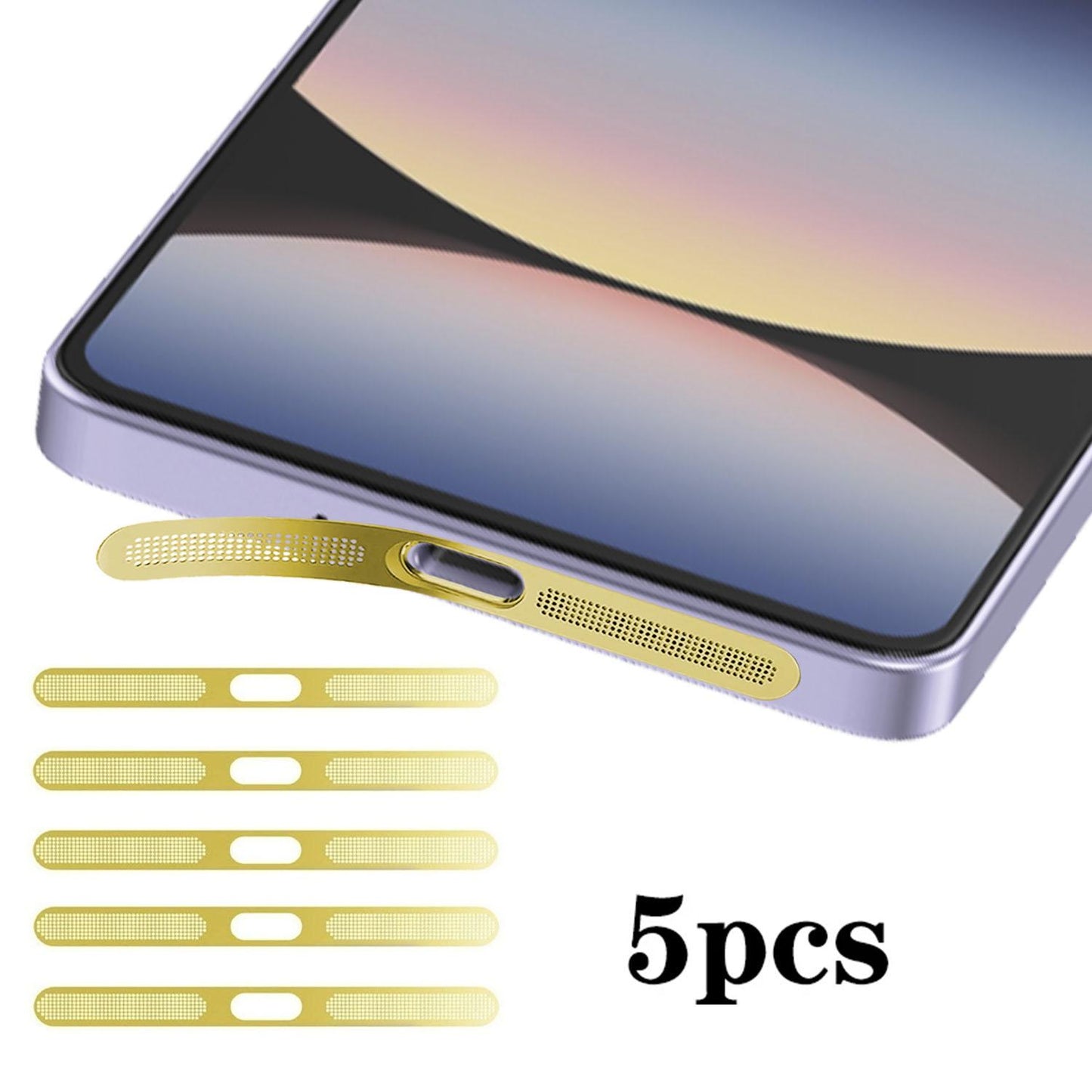 For Redmi Note15 Pro+ 5pcs High-Density Metallic Integrated Speaker Dust Cover(Gold)