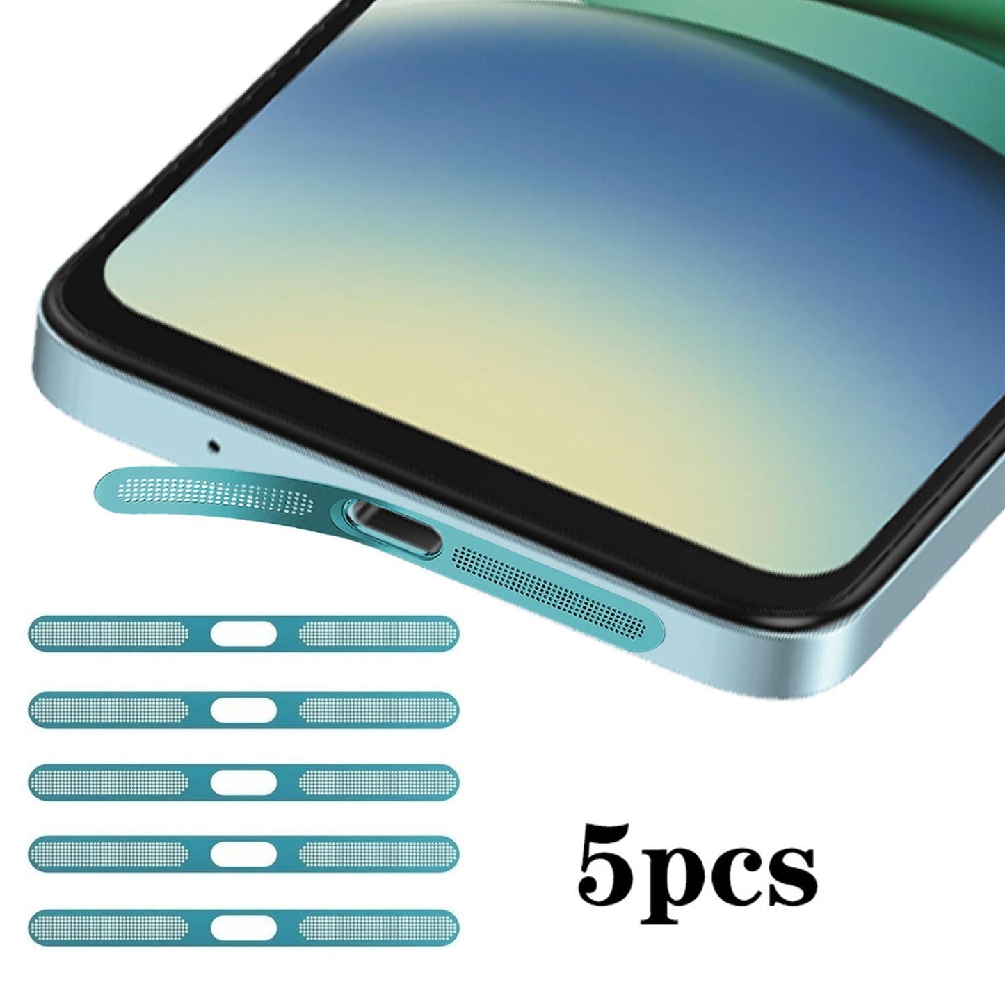For Redmi 15C 5pcs High-Density Metallic Integrated Speaker Dust Cover(Blue)
