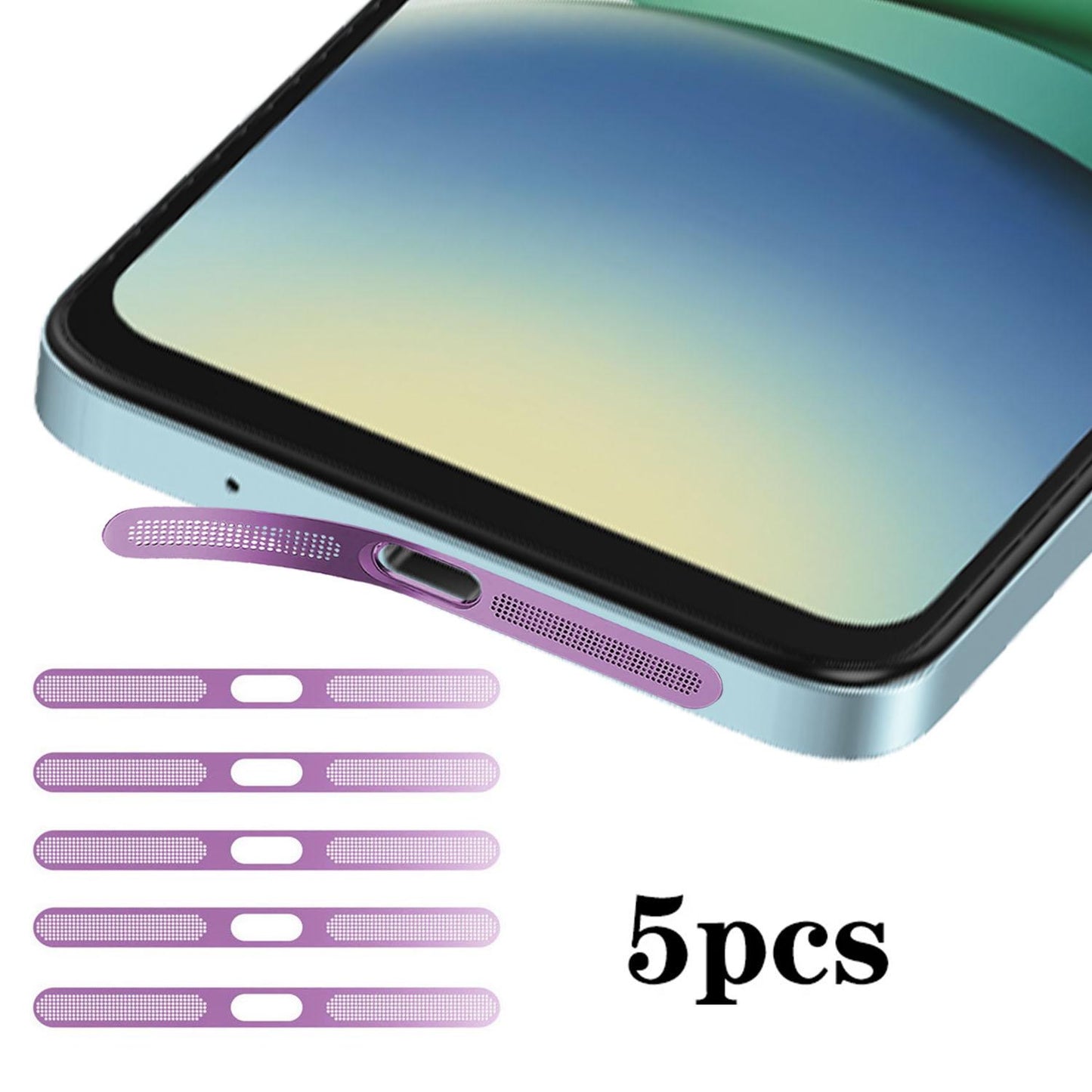 For Redmi 15 5pcs High-Density Metallic Integrated Speaker Dust Cover(Purple)