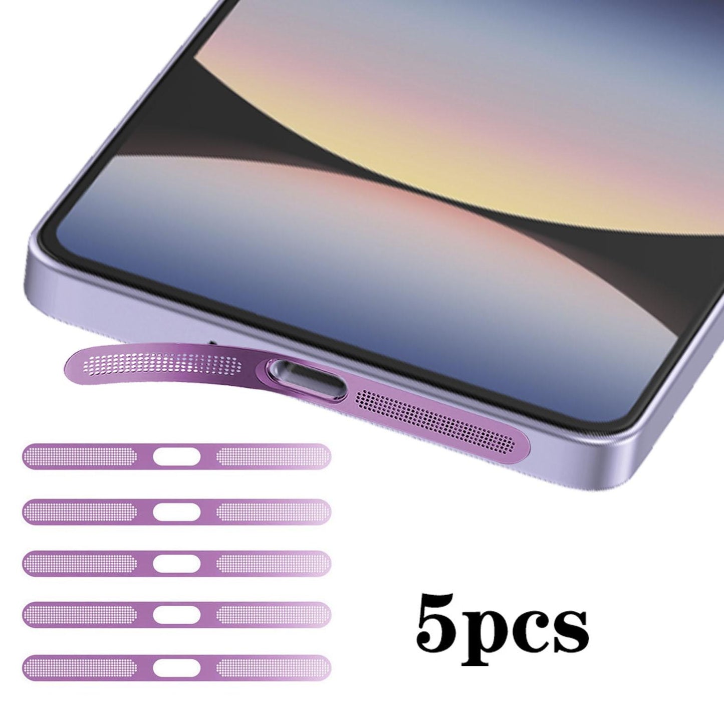 For Redmi Note14S 5pcs High-Density Metallic Integrated Speaker Dust Cover(Purple)