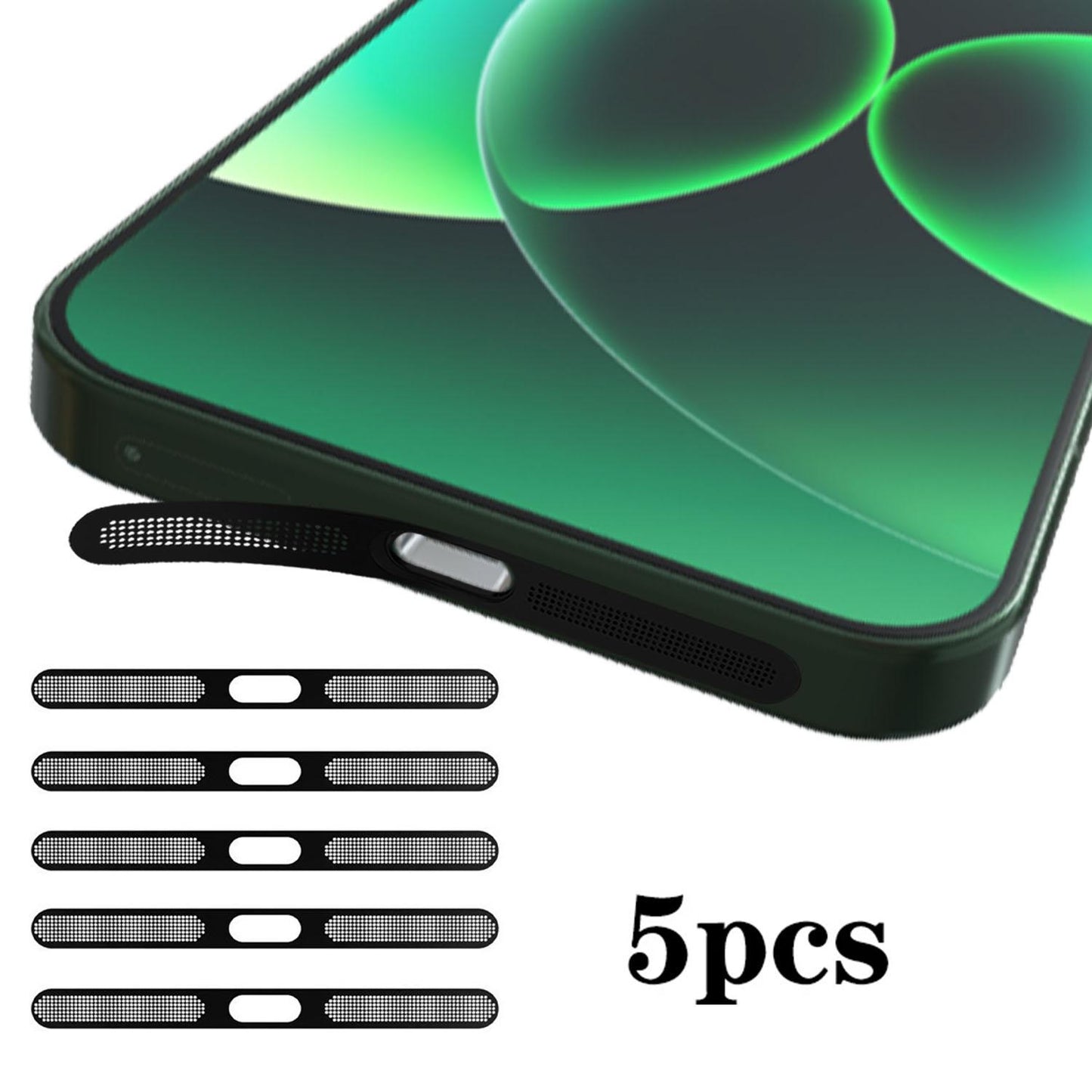 For Xiaomi 17 Pro 5pcs High-Density Metallic Integrated Speaker Dust Cover(Black)