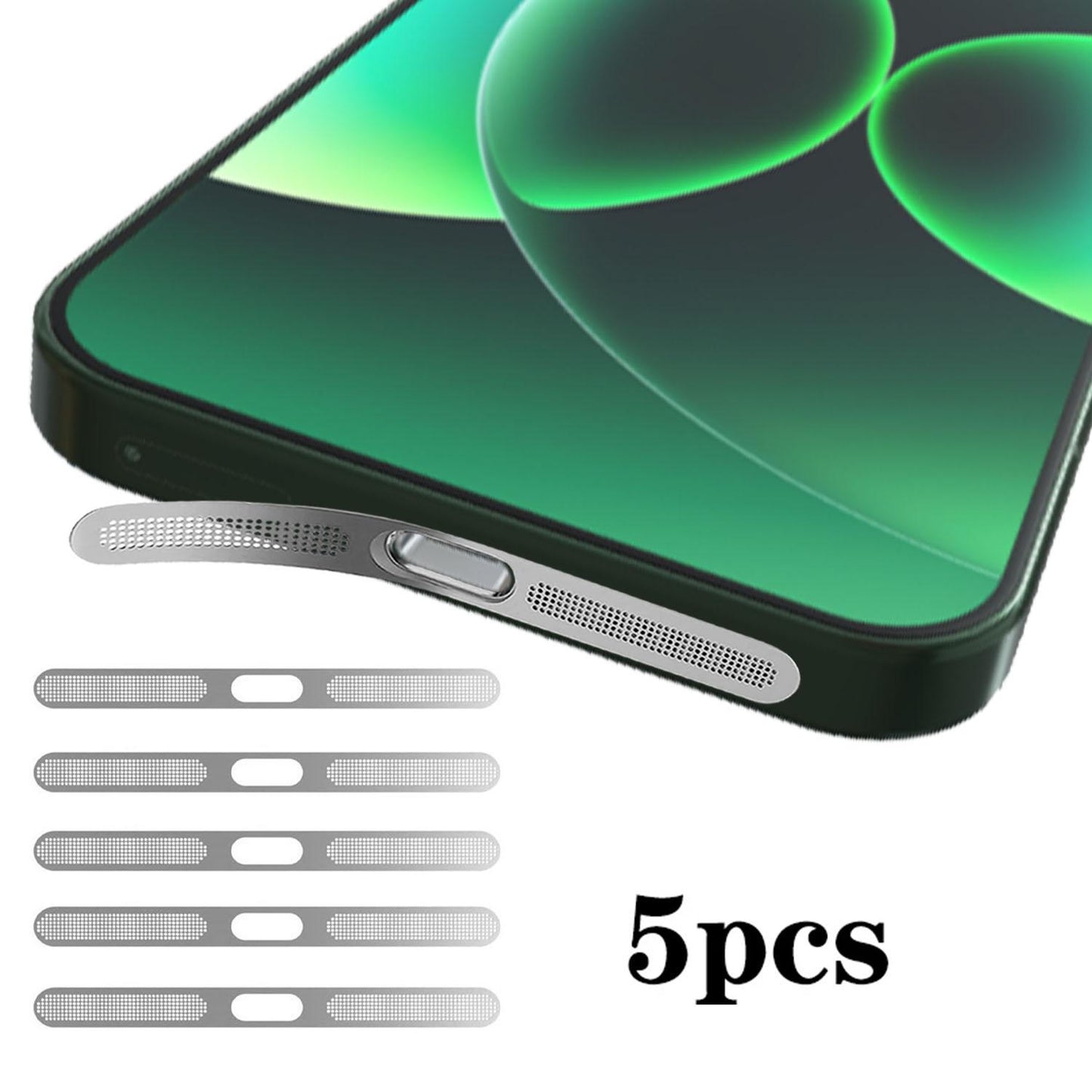 For Xiaomi 17 Pro 5pcs High-Density Metallic Integrated Speaker Dust Cover(Silver)