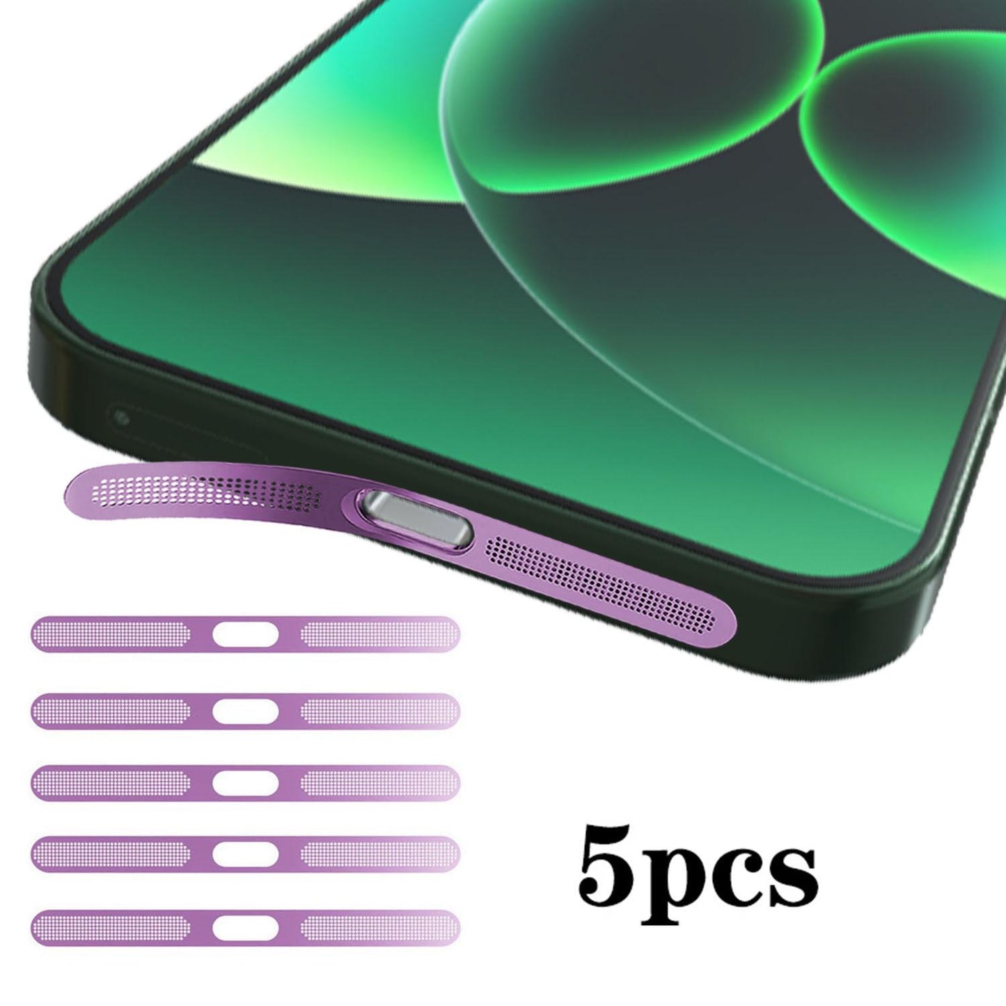 For Xiaomi 17 Pro 5pcs High-Density Metallic Integrated Speaker Dust Cover(Purple)
