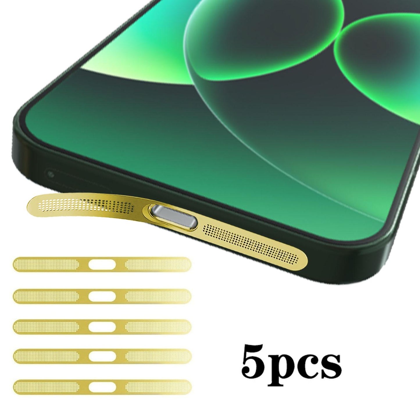 For Xiaomi 17 5pcs High-Density Metallic Integrated Speaker Dust Cover(Gold)