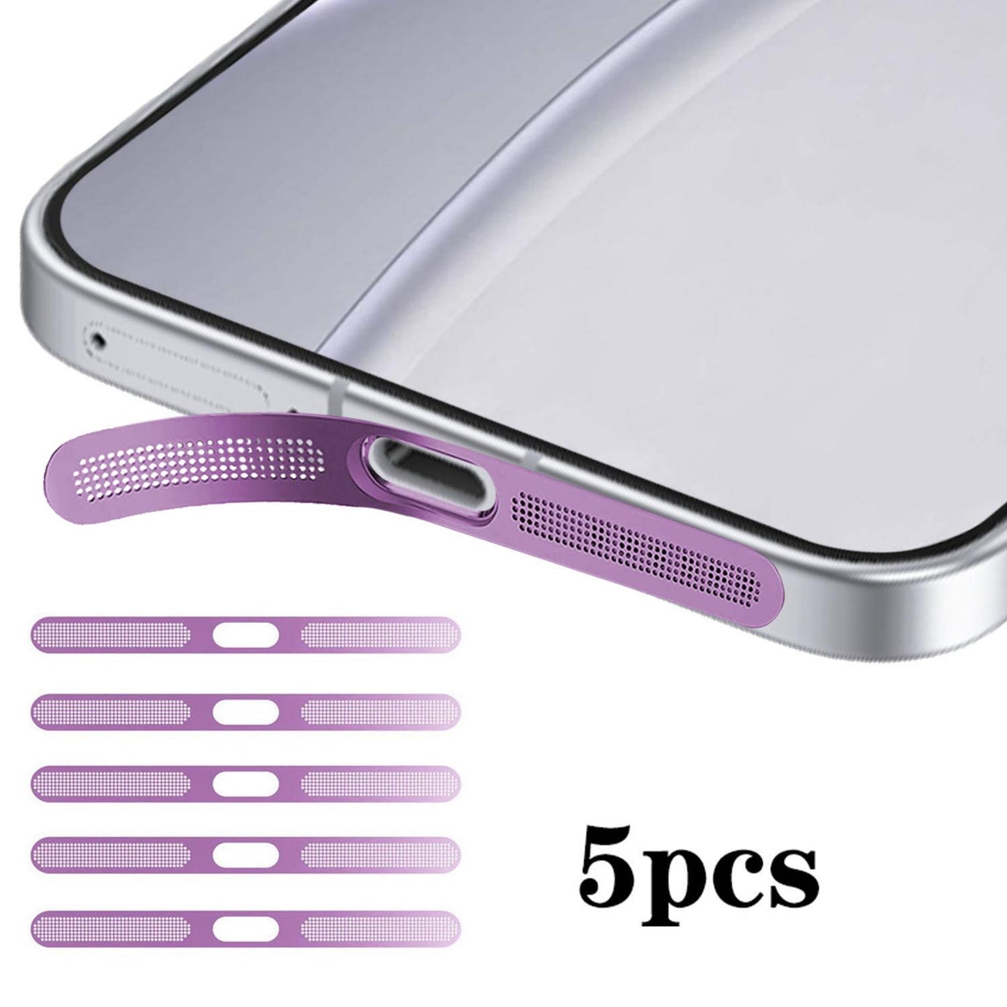 For OPPO Reno15 Pro Max 5pcs High-Density Metallic Integrated Speaker Dust Cover(Purple)