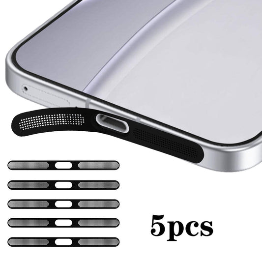 For OPPO Reno15 FS 5pcs High-Density Metallic Integrated Speaker Dust Cover(Black)