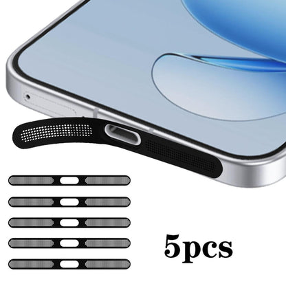 For OPPO Reno14 Pro 5pcs High-Density Metallic Integrated Speaker Dust Cover(Black)