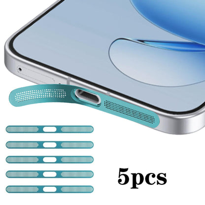 For OPPO Reno14 Pro 5pcs High-Density Metallic Integrated Speaker Dust Cover(Blue)
