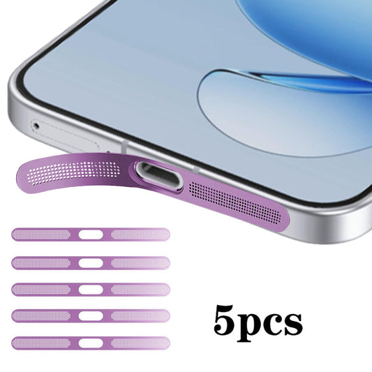For OPPO Reno14 Pro 5pcs High-Density Metallic Integrated Speaker Dust Cover(Purple)