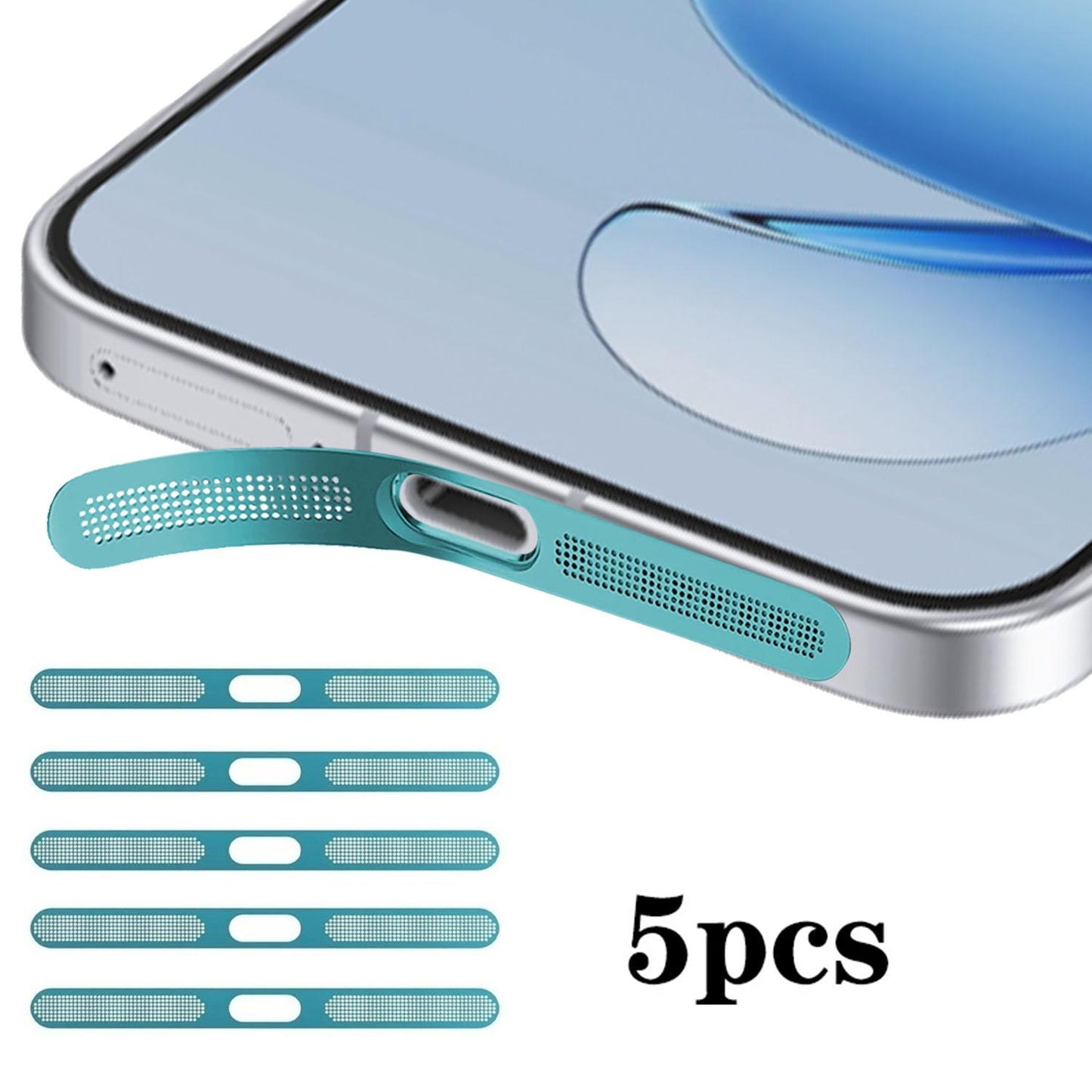 For OPPO Reno14 5pcs High-Density Metallic Integrated Speaker Dust Cover(Blue)