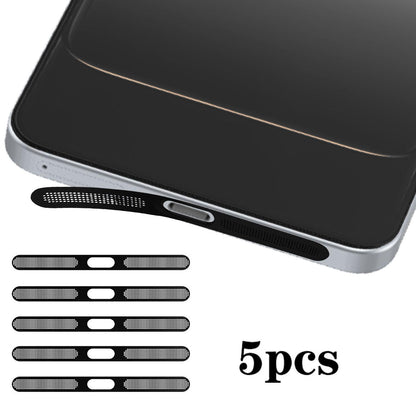 For OnePlus Nord CE5 5pcs High-Density Metallic Integrated Speaker Dust Cover(Black)
