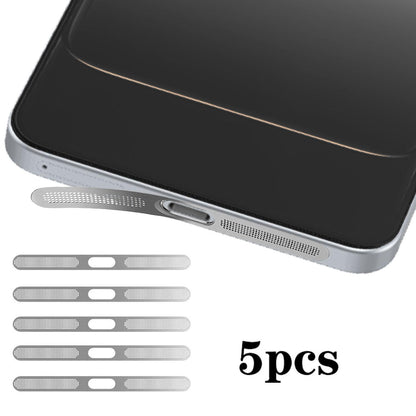 For OnePlus Nord 5 5pcs High-Density Metallic Integrated Speaker Dust Cover(Silver)