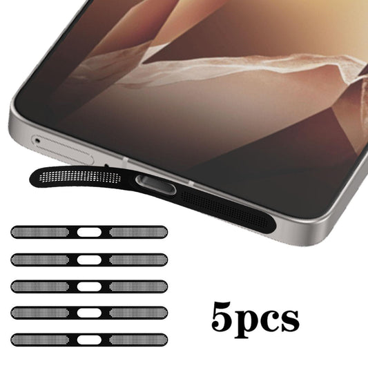 For OnePlus Ace 5 Pro 5pcs High-Density Metallic Integrated Speaker Dust Cover(Black)