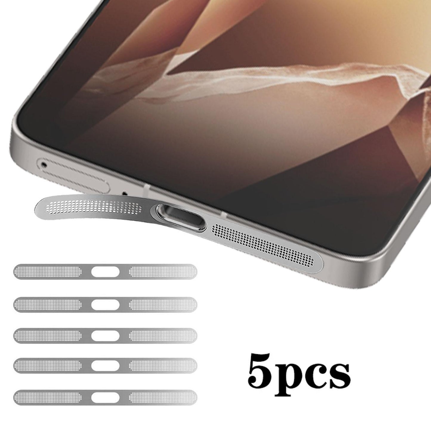 For OnePlus Ace 5 Pro 5pcs High-Density Metallic Integrated Speaker Dust Cover(Silver)