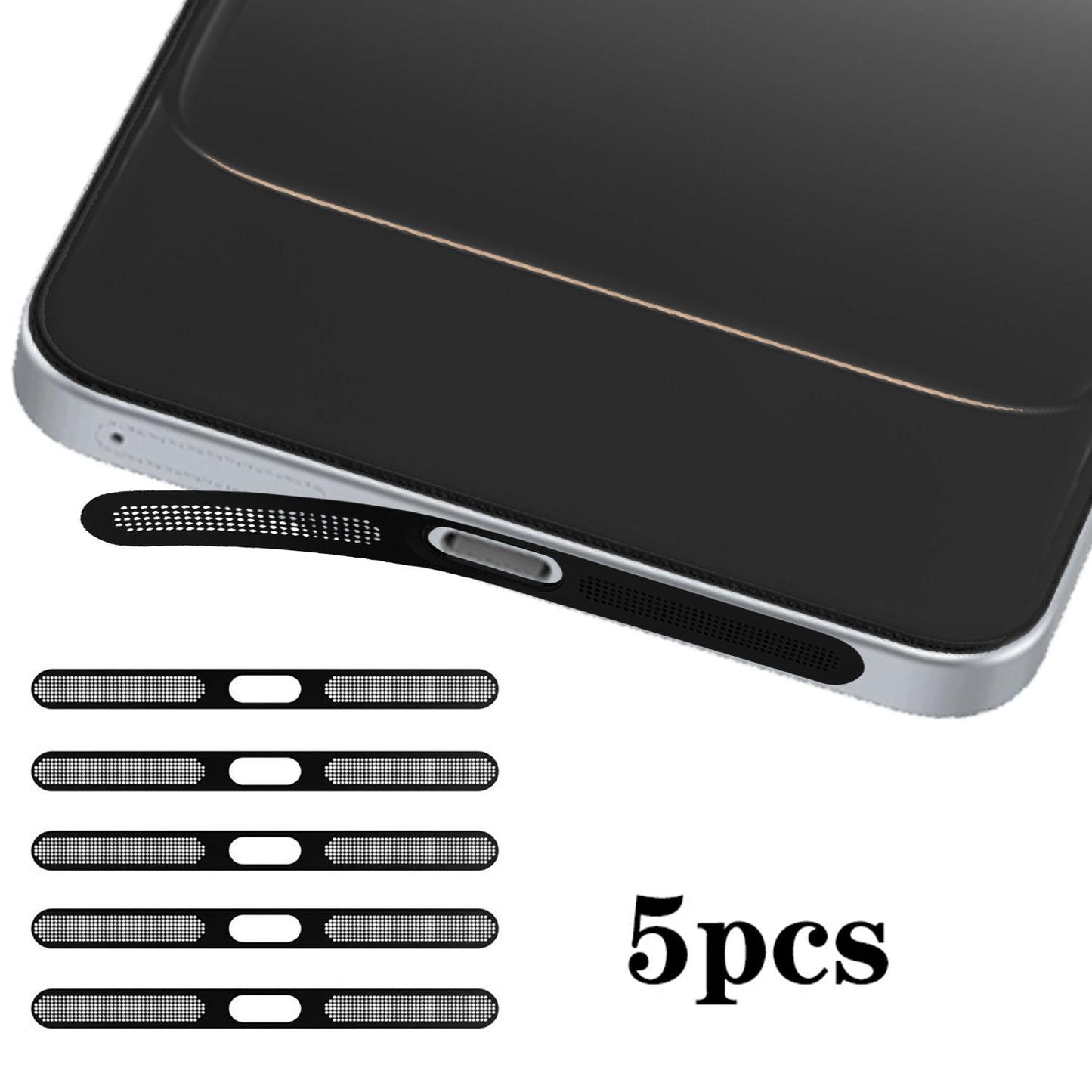 For OnePlus 13s 5pcs High-Density Metallic Integrated Speaker Dust Cover(Black)