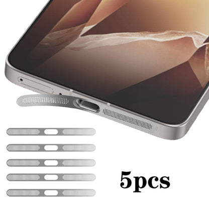 For OnePlus 13R 5pcs High-Density Metallic Integrated Speaker Dust Cover(Silver)