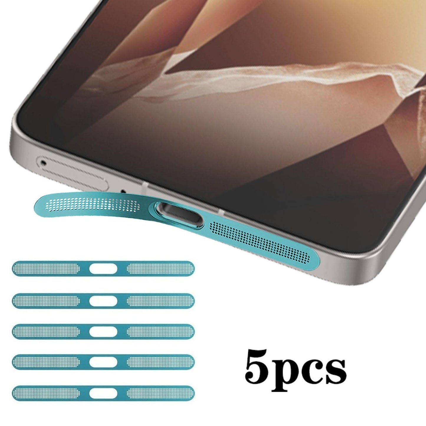For OnePlus 13R 5pcs High-Density Metallic Integrated Speaker Dust Cover(Blue)