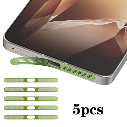 For OnePlus 13R 5pcs High-Density Metallic Integrated Speaker Dust Cover(Green)
