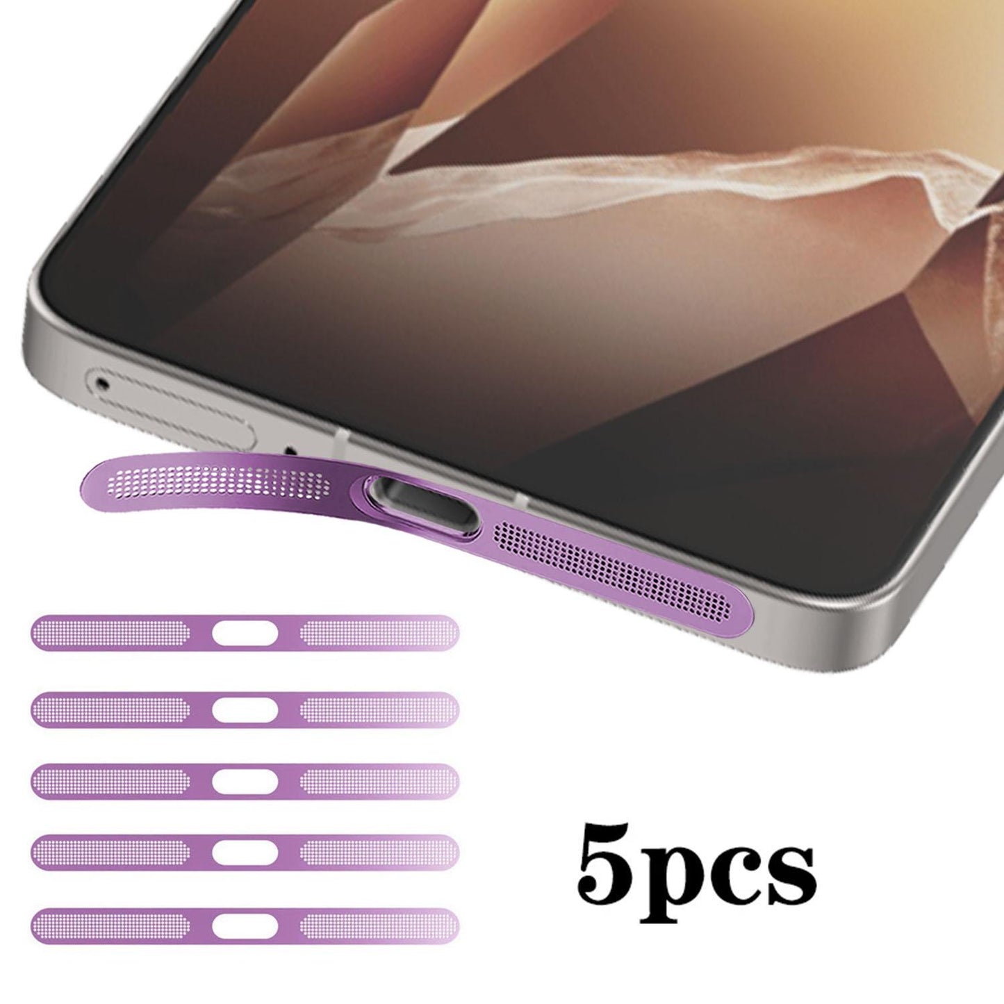For OnePlus 13R 5pcs High-Density Metallic Integrated Speaker Dust Cover(Purple)