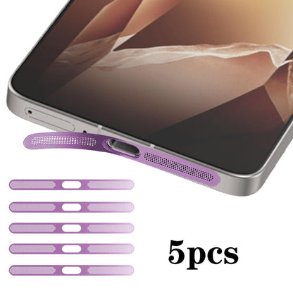 For OnePlus 13R 5pcs High-Density Metallic Integrated Speaker Dust Cover(Purple)