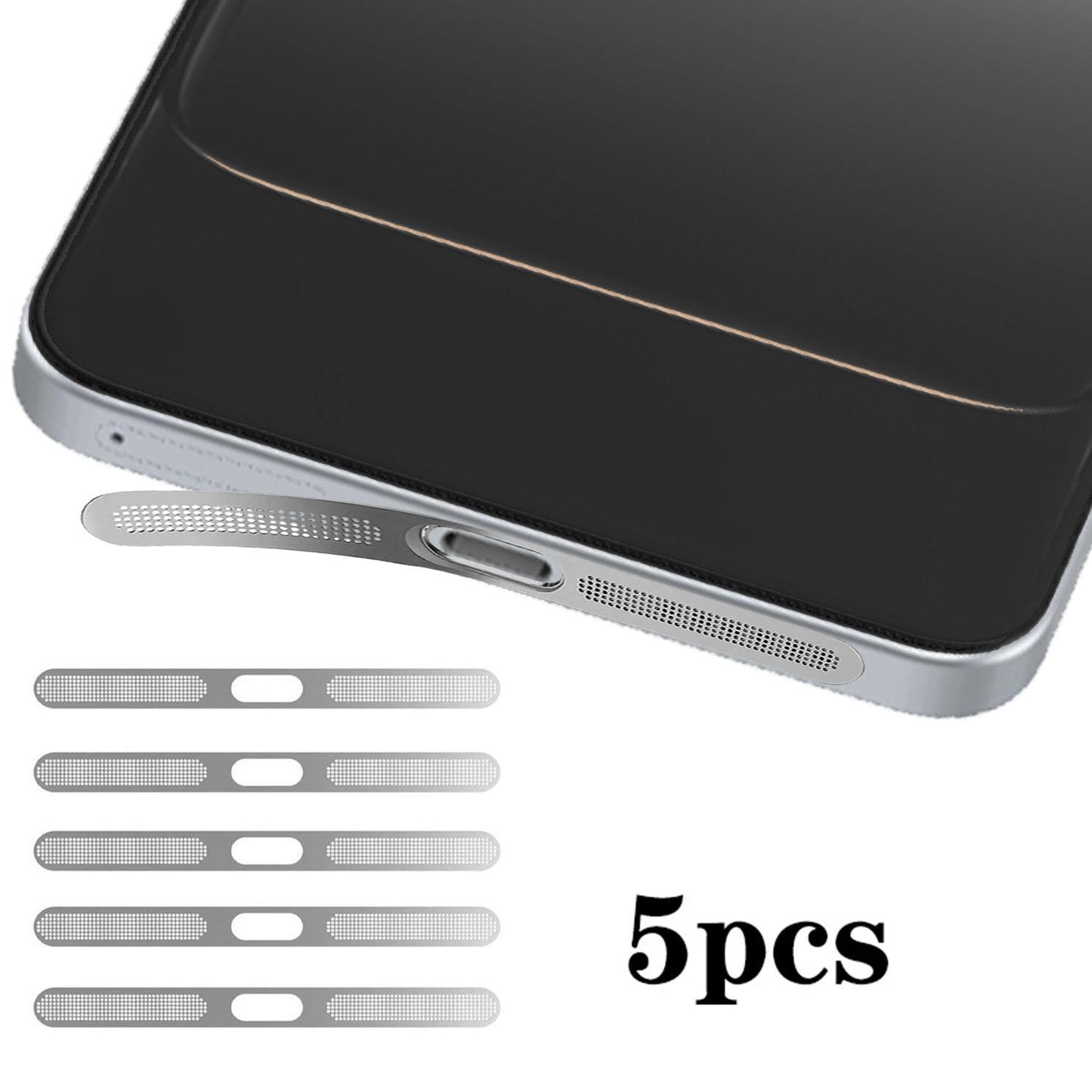 For OnePlus Ace 5 Ultra 5pcs High-Density Metallic Integrated Speaker Dust Cover(Silver)