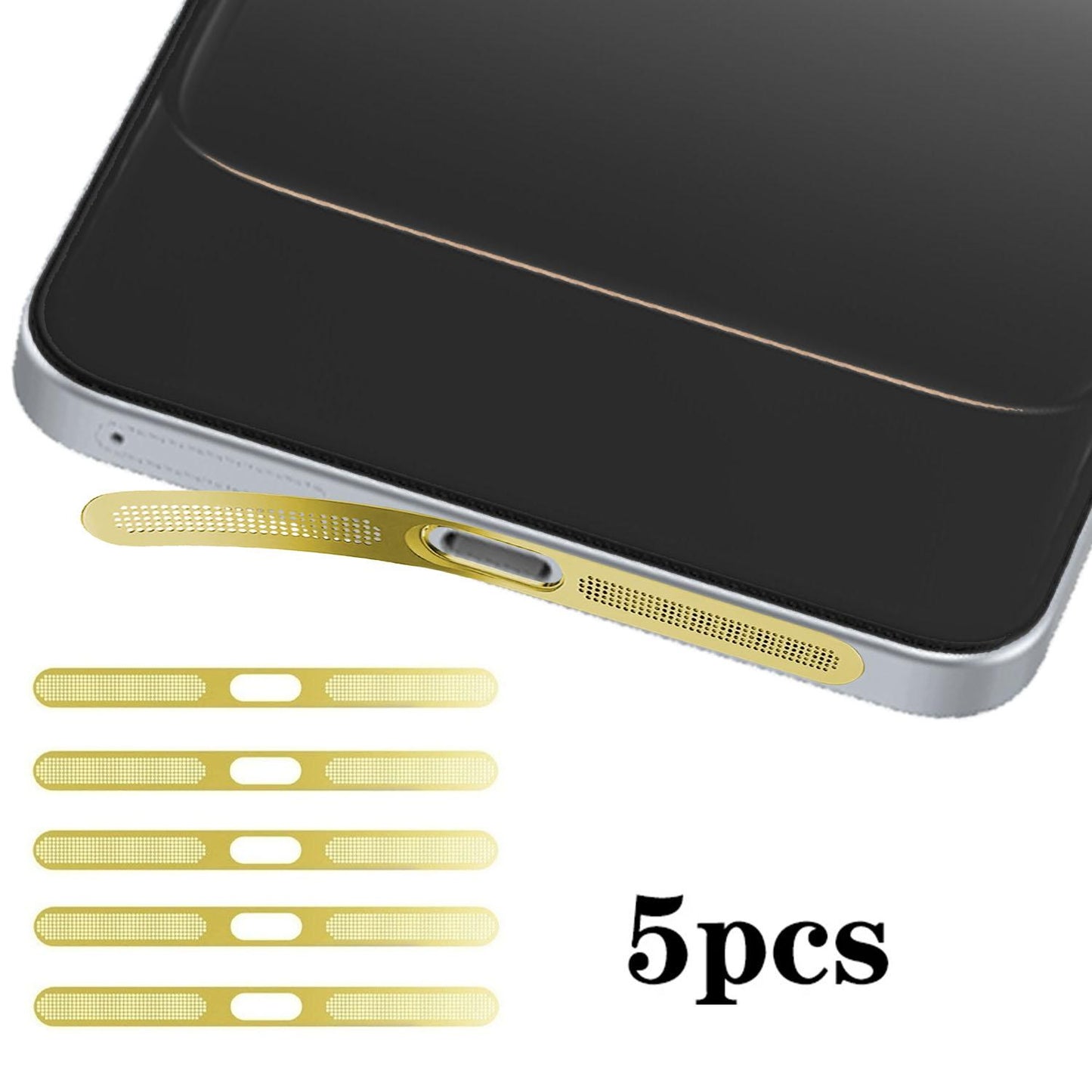 For OnePlus Ace 5 Racing 5pcs High-Density Metallic Integrated Speaker Dust Cover(Gold)